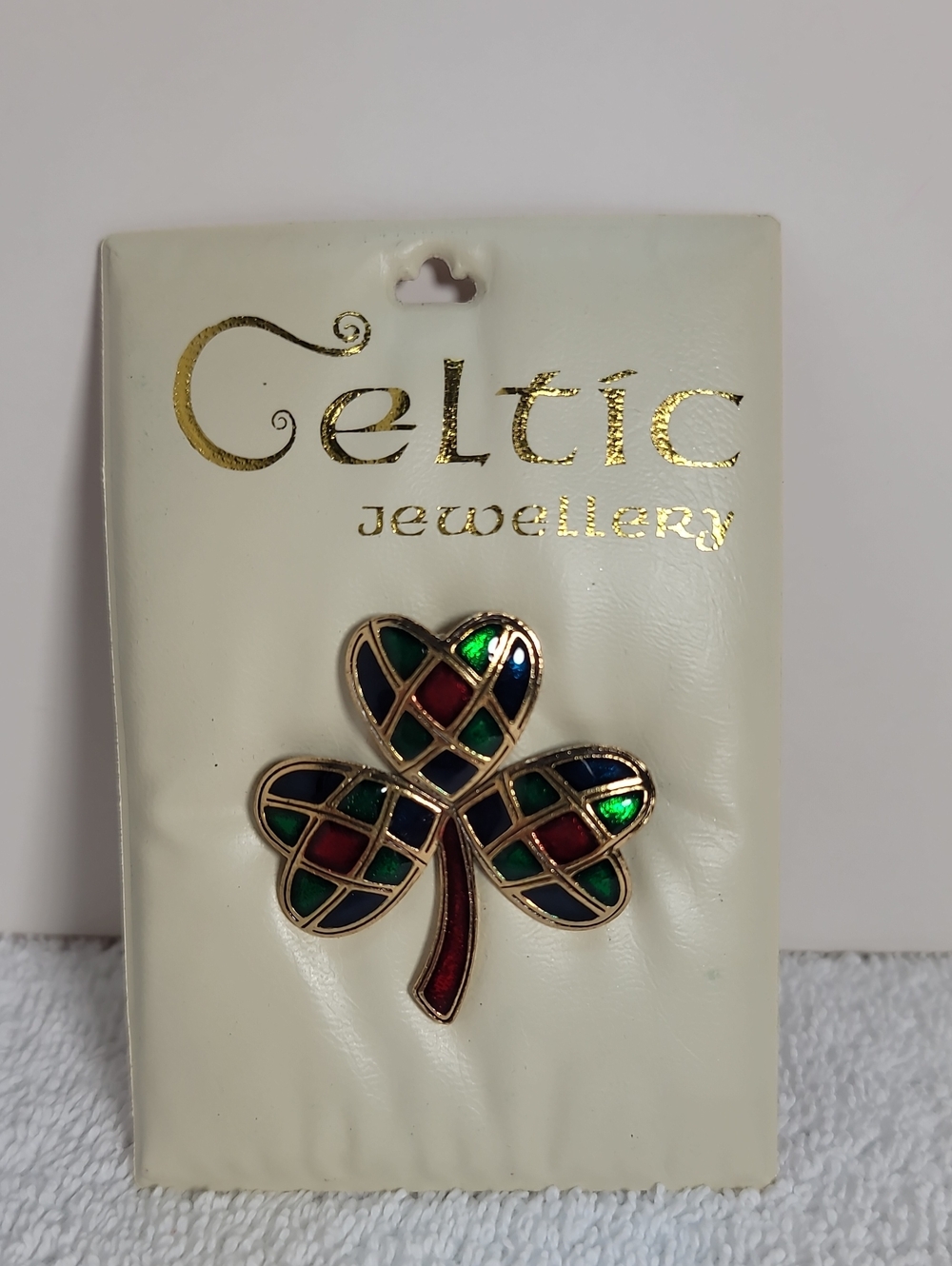 Multicolor Shamrock Brooch
